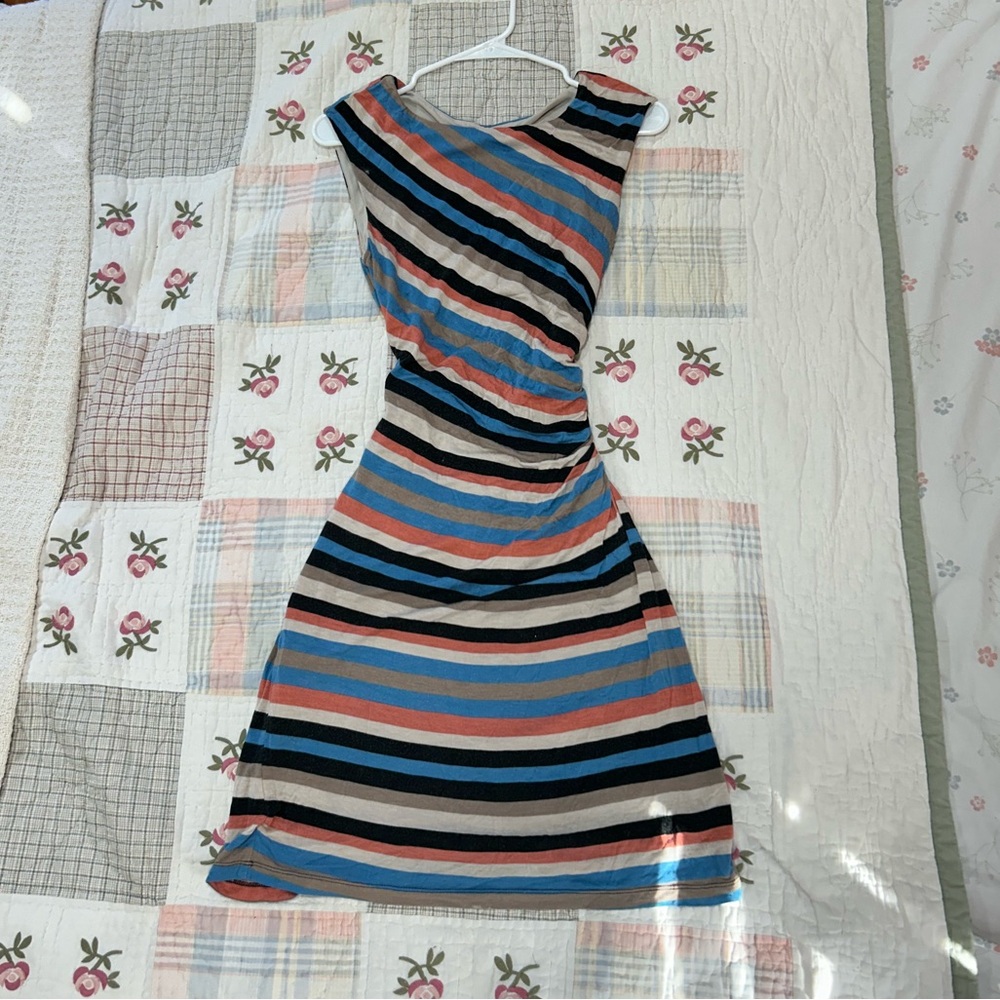 LOFT Multicolor Striped Sleeveless Dress